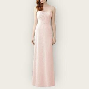 NWT | Dessy Collection | Florentine Lace Strapless Maxi | Blush | Size 12